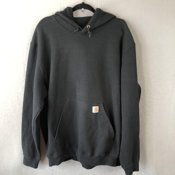 Carhartt Hoodie Mens 2XL Black K288 Pullover Original Fit Logo Sleeve Workwear - Picture 1 of 8